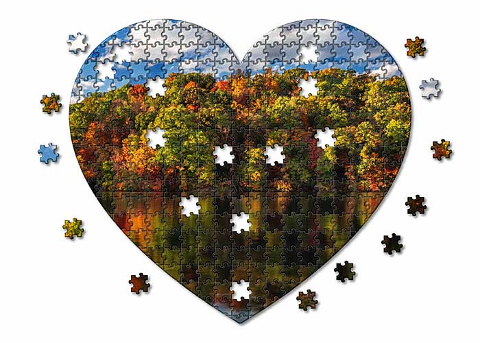 heart shape jigsaw puzzle